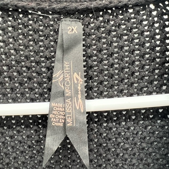 Melissa McCarthy Seven7 black long line sweater duster cardigan 2X zipper detail - Picture 3 of 10